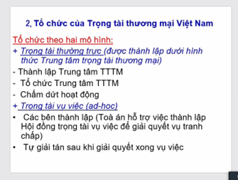 mô hình trọng tài thương mại
