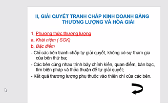 Phương thức thương lượng trong tranh chấp kinh doanh thương mại