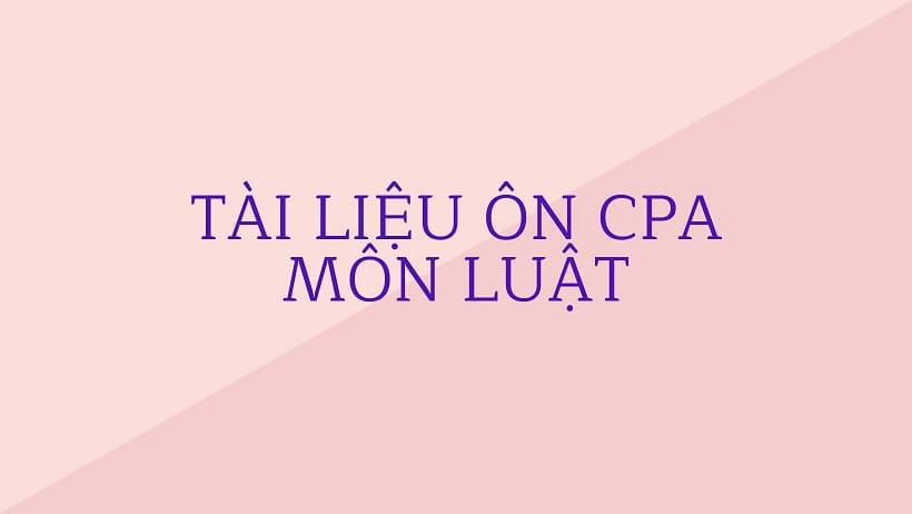 ôn môn luật cpa