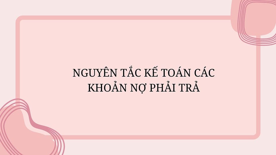 Nguyên tắc kế toán các khoản nợ phải trả