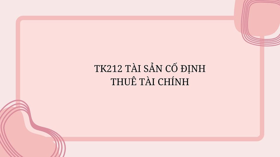 TK212 Tài sản cố định thuê tài chính