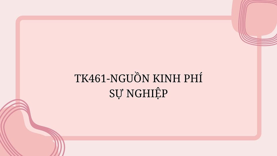 TK461-NGUỒN KINH PHÍ SỰ NGHIỆP